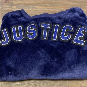 Justice Plush Sweatshirt Navy Blue Size 18/20